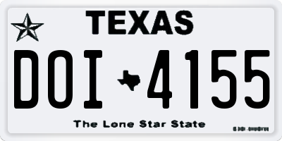 TX license plate DOI4155