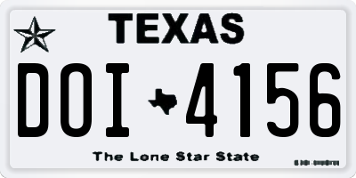 TX license plate DOI4156