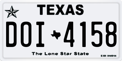 TX license plate DOI4158
