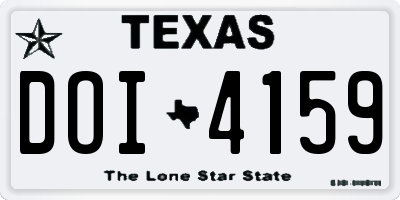 TX license plate DOI4159