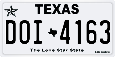 TX license plate DOI4163