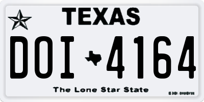 TX license plate DOI4164