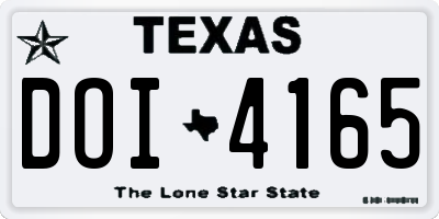 TX license plate DOI4165