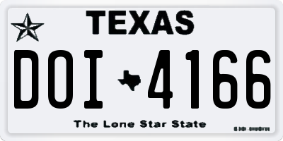 TX license plate DOI4166