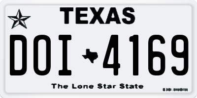 TX license plate DOI4169