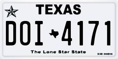 TX license plate DOI4171