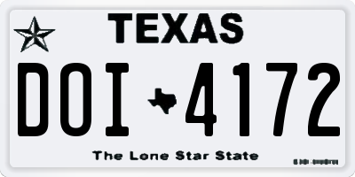 TX license plate DOI4172
