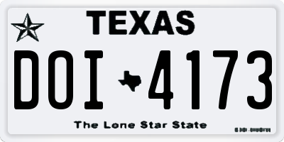 TX license plate DOI4173