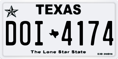 TX license plate DOI4174