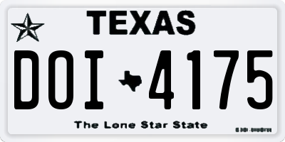 TX license plate DOI4175