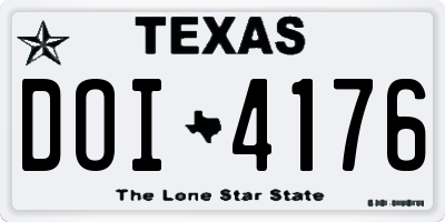 TX license plate DOI4176