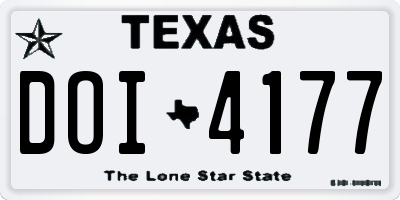 TX license plate DOI4177
