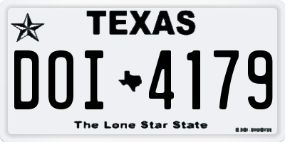 TX license plate DOI4179