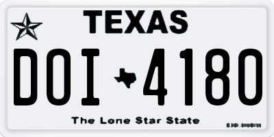TX license plate DOI4180