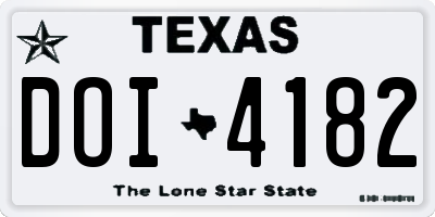 TX license plate DOI4182