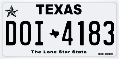 TX license plate DOI4183