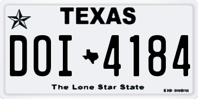 TX license plate DOI4184