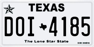 TX license plate DOI4185