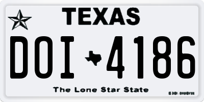 TX license plate DOI4186