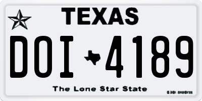 TX license plate DOI4189