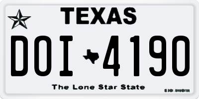 TX license plate DOI4190