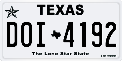 TX license plate DOI4192