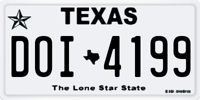 TX license plate DOI4199