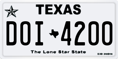 TX license plate DOI4200