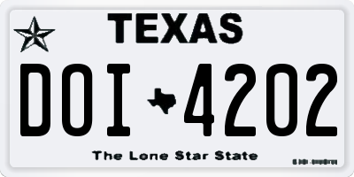 TX license plate DOI4202