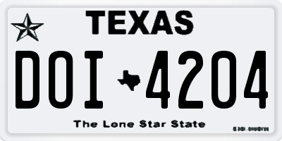 TX license plate DOI4204