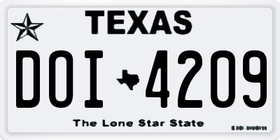 TX license plate DOI4209