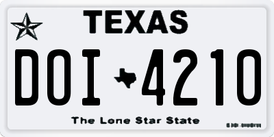TX license plate DOI4210