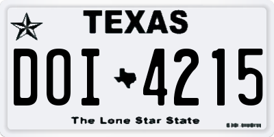 TX license plate DOI4215