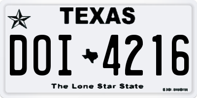 TX license plate DOI4216
