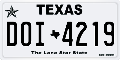 TX license plate DOI4219