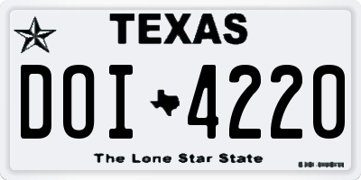 TX license plate DOI4220