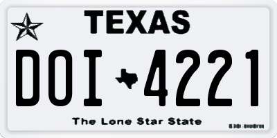 TX license plate DOI4221