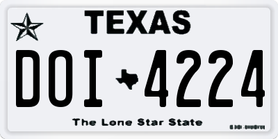 TX license plate DOI4224