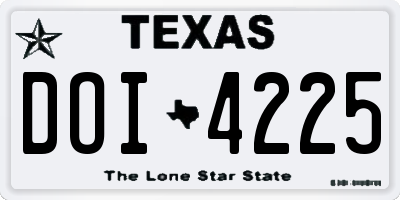 TX license plate DOI4225