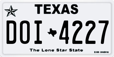 TX license plate DOI4227