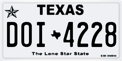TX license plate DOI4228