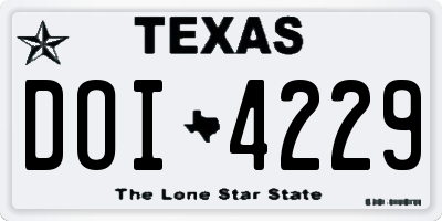 TX license plate DOI4229