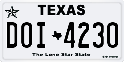 TX license plate DOI4230