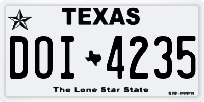 TX license plate DOI4235