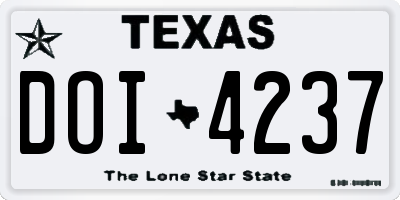 TX license plate DOI4237