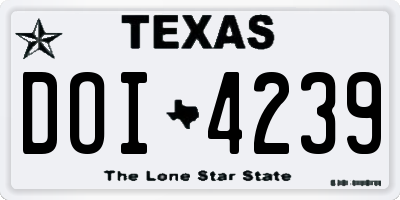 TX license plate DOI4239