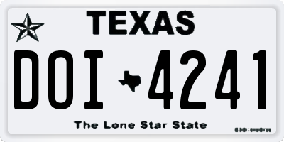 TX license plate DOI4241