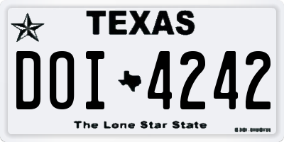 TX license plate DOI4242