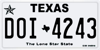 TX license plate DOI4243