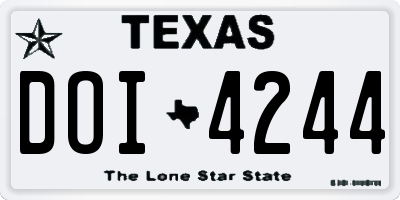 TX license plate DOI4244